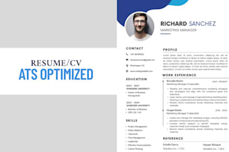 write an ats optimized resume CV and cover letter