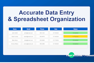 data entry and organization