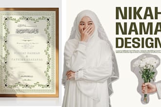 design a luxury nikah nama for your wedding