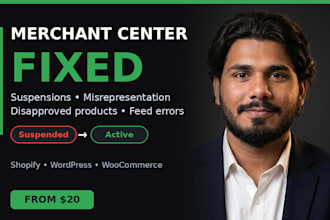 fix google merchant center suspension, misrepresentation, feed errors