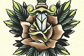 draw a custom traditional tattoo design