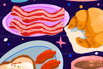 draw mouthwatering food art for you