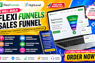 build a flexifunnels sales funnel, landing page, checkout and automation