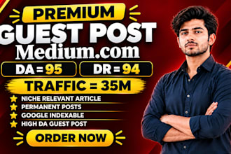 write and publish your premium SEO guest posts on medium,com and linkdin,com