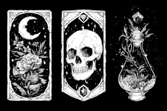 paint high quality character illustration or object for tarot card game