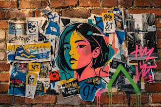 create a unique street pop art collage
