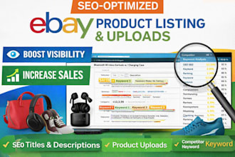 create ebay product SEO listings,products uploads for you