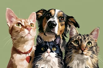 paint a high quality animal pop art and portrait art for you
