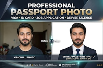 create professional passport size photos