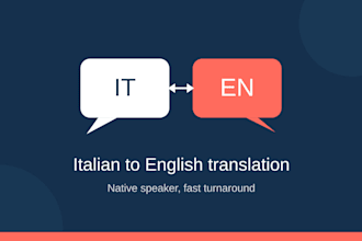 translate english to italian and italian to english by hand