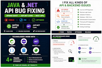fix and develop java spring boot or dotnet rest apis