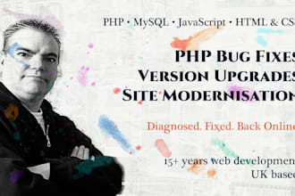 fix update and modernise your old php website
