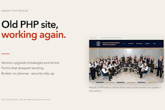 fix update and modernise your old php website