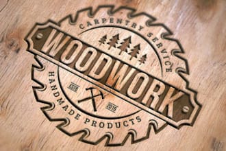 design outstanding wood, carpentry, and woodworking logo