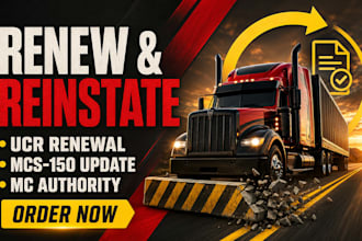 renew ucr, file mcs 150 and assist with mc authority reinstatement