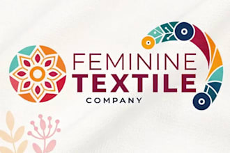 design a vintage textile logo with classic heritage style
