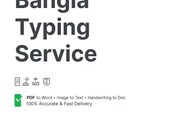 do bangla typing from pdf image and handwriting