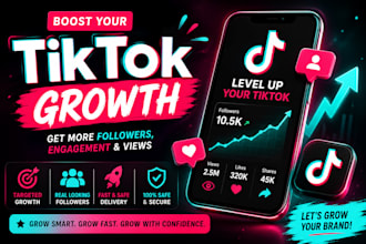 grow your tiktok with real and organic followers, engagement, views and likes