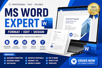 be your ms word expert for formatting, editing and document design