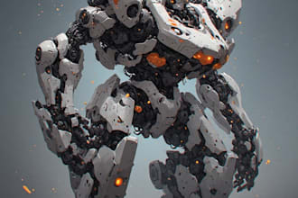 design sci fi mecha and robot concept art