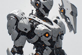 design robots and concept art of futuristic mecha