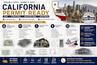 civil structural engineering permit design electric design for california permit