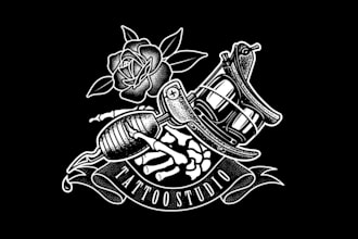 do design unique tattoo studio logo