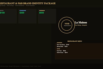 design a professional restaurant and food brand identity package
