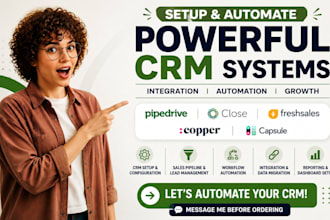 setup pipedrive, close io automation freshsales, copper, capsule crm integration