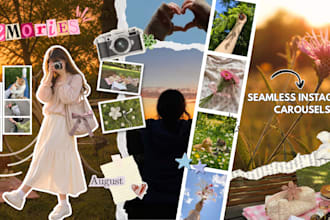 design an aesthetic digital scrapbook carousel