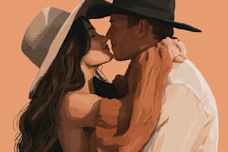 draw couple portrait illustration from photo