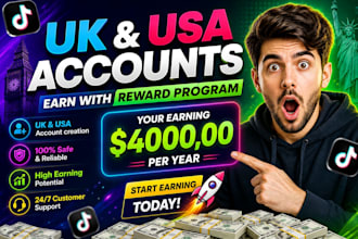 create USA UK japan france tiktok accounts