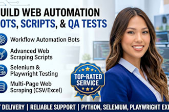 build web automation bot python script qa testing with selenium playwright