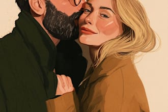 edit professional couple portrait illustration