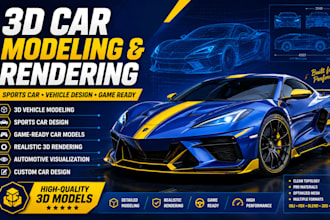 create 3d car model games rendering sports car 3d vehicle design