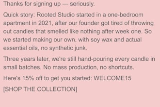 write a welcome email sequence for your e commerce store