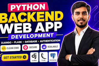 develop python backend web app with database and authentication