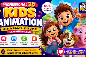 create 3d pixar kids nursery rhymes kid songs learning videos kids channel video