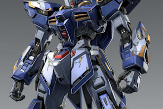 draw your mecha robot fanart or original in digital artwork