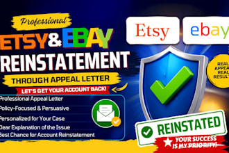 do etsy, ebay reinstatement for suspended ebay account through appeal letter
