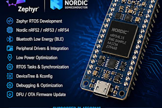 develop zephyr rtos firmware for nordic nrf52 nrf53 nrf54 mcus