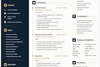 design a professional CV, resume and modern resume template