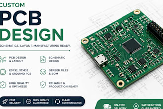 develop esp32 circuit and custom pcb board schematic design