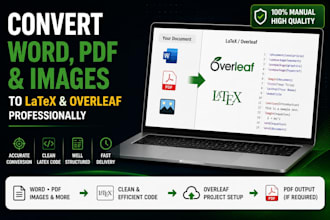 convert word PDF or images to latex and overleaf professionally