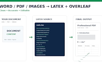 convert word PDF or images to latex and overleaf professionally