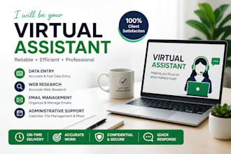 be your virtual assistant for data entry and web research