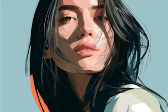 create a face into color vector art portrait