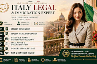 be your italian immigration lawyer for citizenship, visa, residence nda in italy