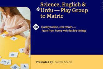 teach science, english and urdu online up to matric