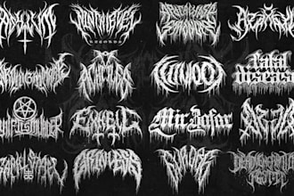 design a brutal metal band logo